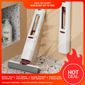 Alat Pel Lipat Mini Mop Pembersih Kaca dan Keramik Serbaguna