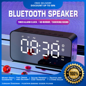 Skytime Speaker Bluetooth Radio FM S10 Jam Cermin Alarm Digital