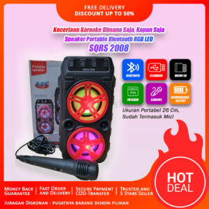 Speaker Portable Bluetooth RGB LED SQRS 2008